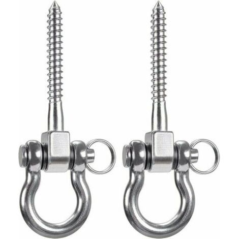2 pièces 900KG capacité 304 crochets de plafond robustes en acier inoxydable, crochets de balançoire, crochets de suspension avec vis pour chaise suspendue de yoga en bois sac de boxe hamac fauteuil r (1/5)