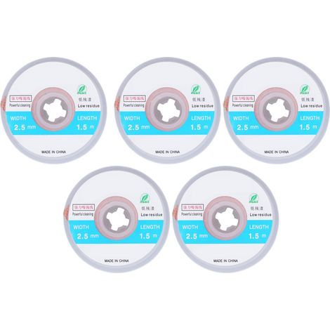 Mèche à ventouse en cuivre, 5 pièces, nettoyage sans résidus, fil à dessouder pour PCB (1/5)