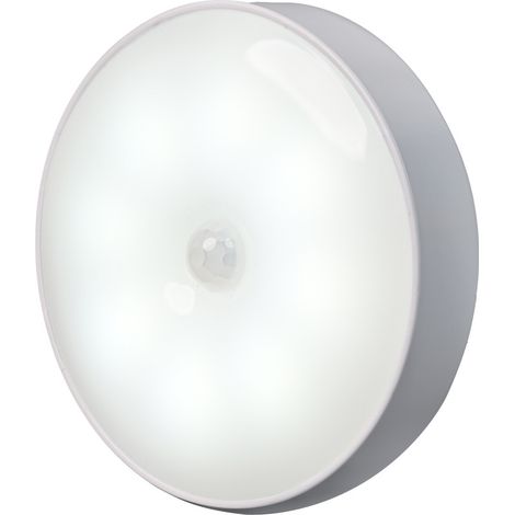 Veilleuse LED Automatique, Lampe Detecteur de Mouvement Interieur, Lumiere Autocollante USB Pile Rechargeable, LED Sans Fil (Blanc)