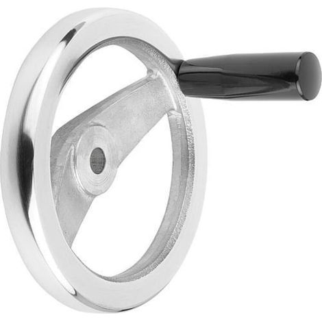 KIPP Speichenhandrad 2-Speichen Ø 200 Aluminium Duroplast Griff (1/3)