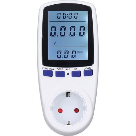 Wattmètre multifonction, ampèremètre, kilowattmètre, écran rétroéclairé, moniteur de consommation électrique, prise UE 230 V (1/5)