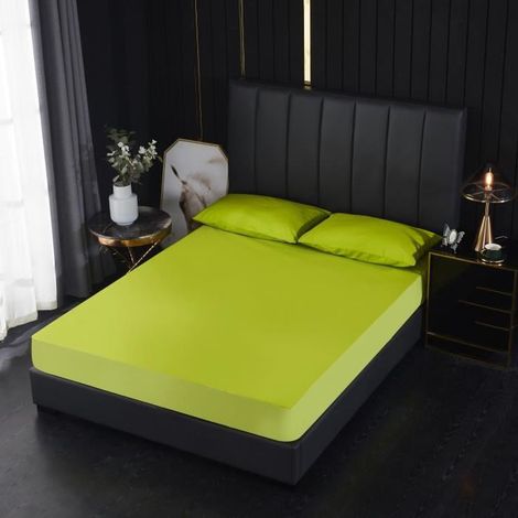 Protège matelas 220x200-30cm Alèse Imperméable et Micro Respirante Souple et SilencieuxVert
