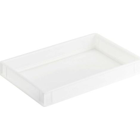 Bac de rangement en plastique pour contact alimentaire – Dimensions 600 x 400 x 75 mm – Résistant aux huiles et acides – Compatible lave-vaisselle (1/2)