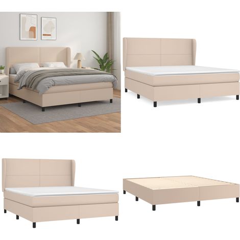 Boxspringbett Matratze Cappuccino-Braun 160x200 cm Kunstleder - Boxspringbett - Betten - Doppelbett - Kunstlederbett - Lattenrost - Home & Living (1/5)