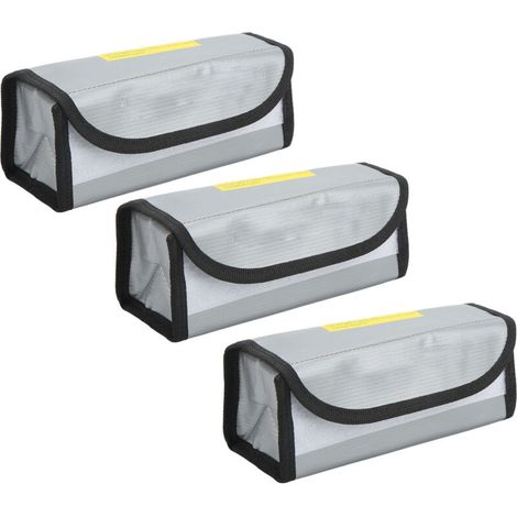 Jeffergarden Sac de sécurité pour batterie Lipo, 3 pièces, ignifuge, antidéflagrant, Protection pratique pour le stockage et le chargement (1/5)
