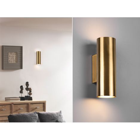 LED Wandleuchte Up and Down Light in Altmessing 2-flammig dimmbar, Höhe 18cm (1/5)