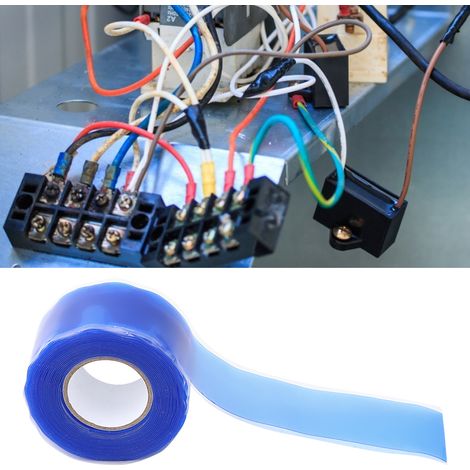 Ruban adhésif industriel en silicone bleu ignifugé et imperméable, 0,5 mm x 25 mm x 3 mètres (1/5)