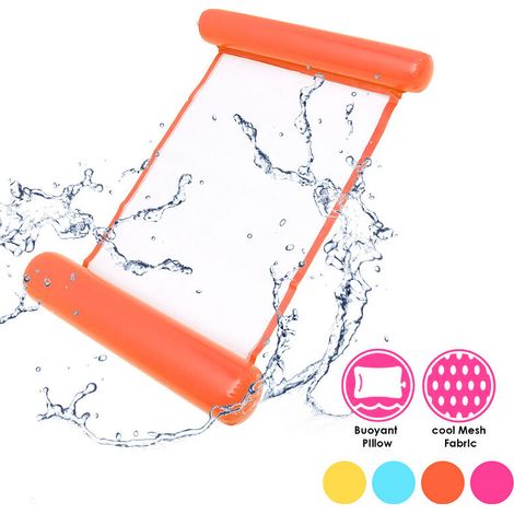 EINFEBEN 4-en-1 Flotteur Gonflable Piscine et Plage pour Adultes-Enfants Flottantes Multi Usage Pliables Hamac d'eau Natation Chaise Longue orange (1/5)
