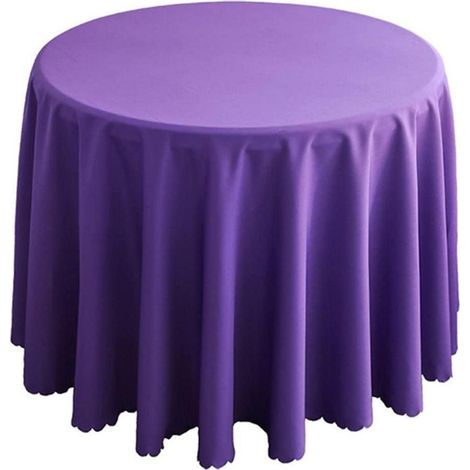 Nappe ronde 160cm Violet Polyester pour table basse & table à manger