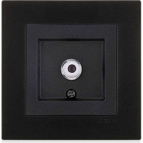 Prise SAT type F avec filtre noir métallisé – ensemble complet avec plaque – 262/14E EXEN (1/3)