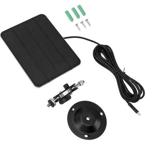 5-W-Solarpanel mit Wandhalterung und 3 m Ladekabel für Überwachungskamera (1/5)