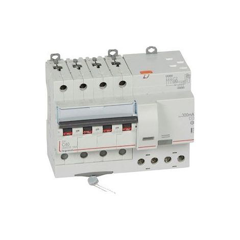 Disjoncteur différentiel monobloc DX³6000 10kA automatique 4 Pôles 400V 40A type AC 300mA LEGRAND 411220 (1/4)