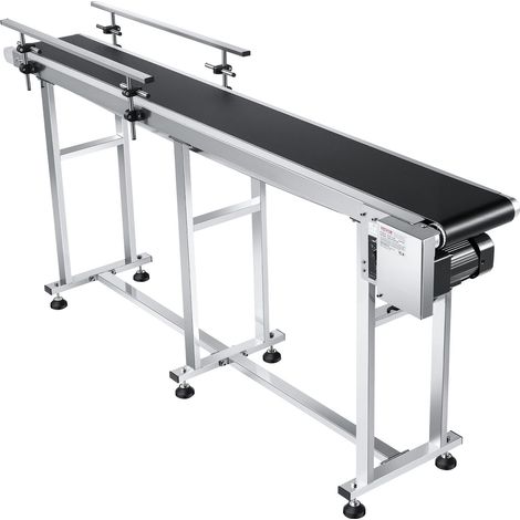 Convoyeur à bande motorisé 1803,4x198,1 mm convoyeur en acier inoxydable ceinture de transporteuse en PVC antistatique vitesse réglable double garde-corps pour application codage à jet d'encre (1/5)