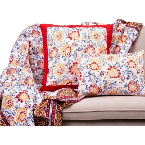 Jeté de canapé motif orange rouge 180x270 Capoliveri (1/4)