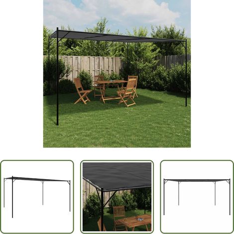 vidaXL Tente événementielle - Belvédère anthracite 4x4 m 180 g/m² tissu et acier (1/5)