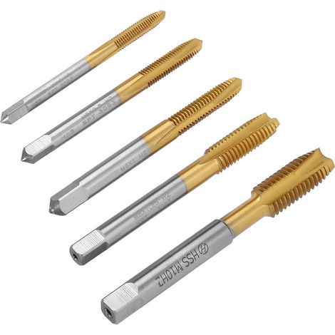 5 Tarauds en Acier Rapide Cobalt pour Filetage M4 à M10, Kit d'Outils de Filetage pour Métal (1/5)