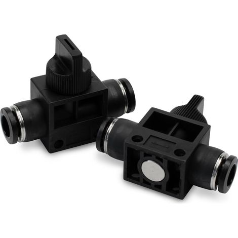 2 pièces Raccord pneumatique, Vanne à bille 10mm, Contrôle débit air, Push to connect, Industrie automatique (1/5)