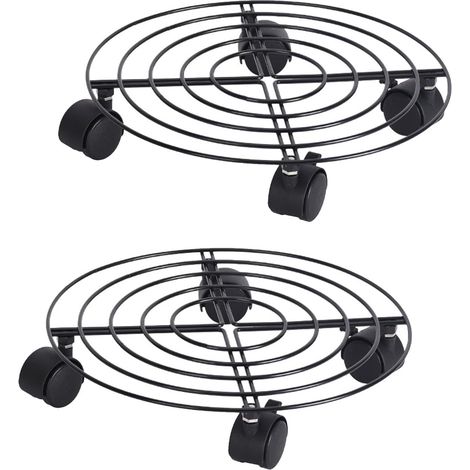De Roulant en Fer, supérieur de Fleur pour intérieur et extérieur avec Roulette, Rond en Fer pour Le Rangement du Balcon, de conteneur de Fleurs Portable avec de (1/5)