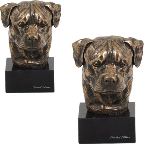 Rottweiler - statuetta di cane, busto su base di pietra, scultura, trofeo per mostra canina di Art-Dog (1/4)
