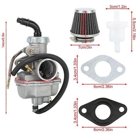 Carburateur de remplacement pour quad/moto tout-terrain 49cc, 50cc, 70cc, 90cc, 100cc et 125cc (1/3)