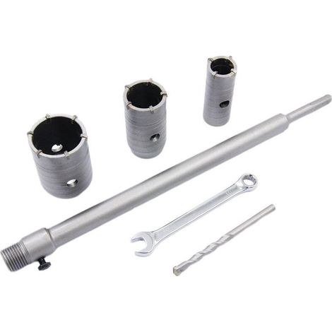 Scie à Cloche Trépan, Ø30mm, 40mm, 50mm Set de Scies Cloches, Trépan Béton 350 mm SDS Plus Tige d'Extension \u200bPointe en Carbure de Tungstène,Scie Cloche pour Brique Pierre Béton Ciment (1/3)