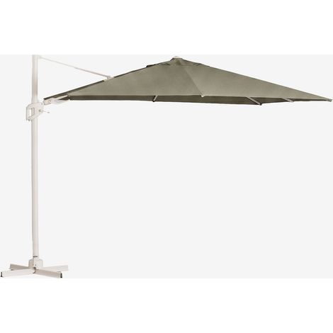 SKLUM Sonnenschirm 295x295 cm aus Stoff und Aluminium Hydra Intensives Olivgrün – Gardenienweiß (1/5)