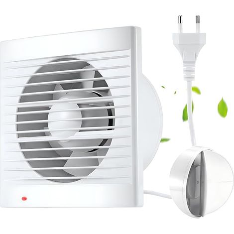 150mm VMC Salle de Bain, VMC Extracteur, 22W Extracteur d'Air Avec Clapet Anti Retour, 1m UE Prise pour Salle de Bain,Cuisine,Bureau,WC (1/5)