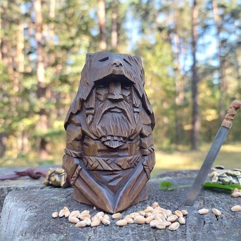 Statuette Viking Odin Thor en Résine pour Décoration Jardin Extérieur et Intérieur