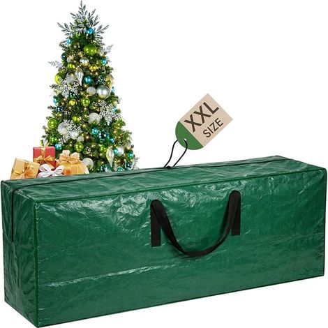 Sac de rangement pour sapin de Noël – Convient aux arbres artificiels jusqu'à 1,8 m et 2,1 m de haut – Sac extra large avec poignées renforcées durables et double fermeture éclair – Protège