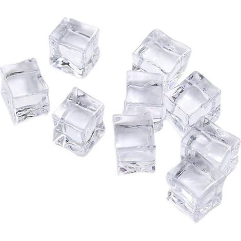 Allecto – Künstliche Eiswürfel – Wiederverwendbar – Hochwertig – Transparent – Fotodekoration – Bar – 50 Stück – Acryl – 15 mm (1/5)
