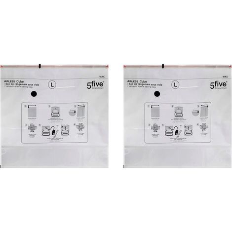 Lot de 2 Sacs Compresseurs "Airless L" 104cm Transparent (1/5)