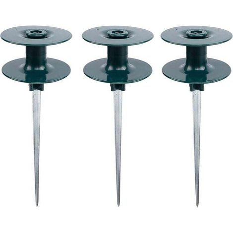 YMYNY Lot de 3 guides de tuyau d'arrosage, en zinc antirouille robuste avec piquet en métal vert foncé pour arrosage, guides de tuyaux d'eau, guide sur piquet en zinc