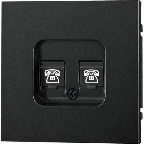 Double prise téléphonique Série Z Noir Soft Touch 13 × 9 × 10 cm – Livraison gratuite