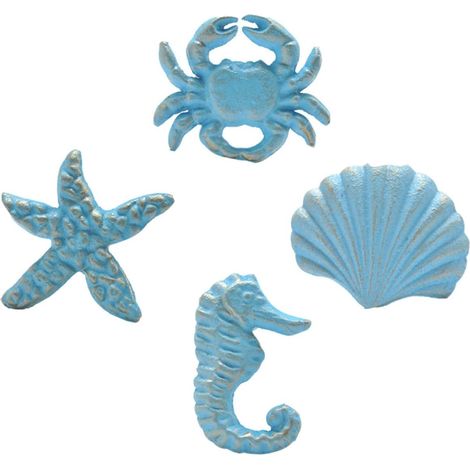 Boutons en Fer Forgé Plusieurs styles Style Océan Animalier Lot de 4 Poignée de Tiroir Pratique et Décoration Maison, Design Créatif Bleu Couleur Aléatoire Plusieurs styles (1/5)