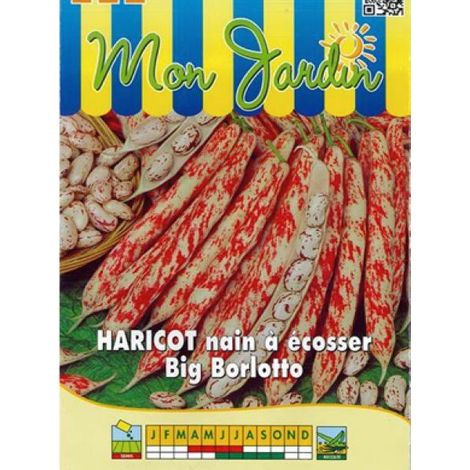 Haricot nain à écosser 'Big Borlotto' le sachet de graines de 80 grammes