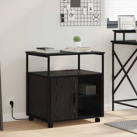 Schrank mit Ladestation Schwarz Eichen-Optik 61 x 46 x 67 cm (1/5)
