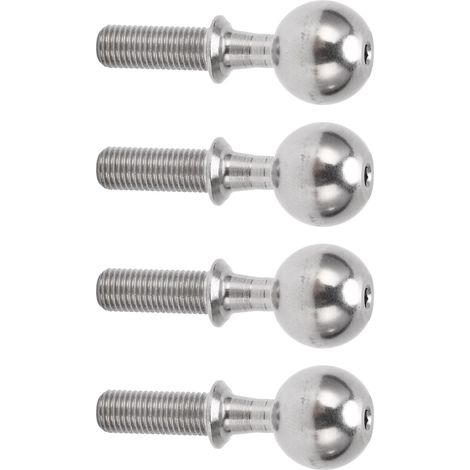 Lot de 4 vis à tête sphérique en acier inoxydable pour pivot à billes, compatibles avec les voitures RC ARRMA INFRACTION 6S 1/7 et TYPHON 6S 1/8 (argent). (1/5)