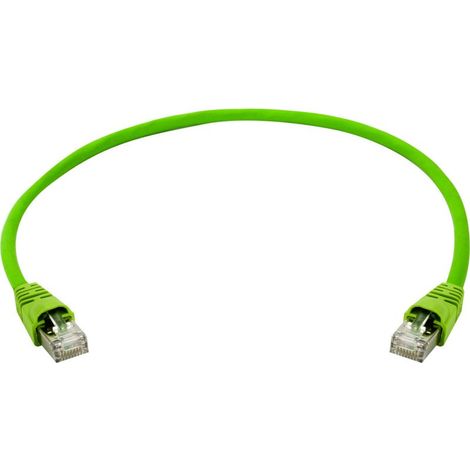 100008111 RJ45 Câble réseau, câble patch CAT 6a SF/UTP 0.5 m vert avec manchon de protec (1/2)