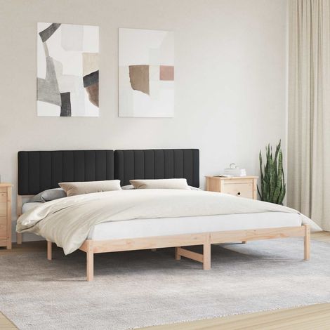 vidaXL Estructura de Cama con Cabecera Tapizada Negro 200 x 200 cm (1/5)