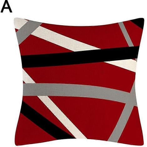 Housse de coussin abstraite rouge, taie d'oreiller géométrique, housse de coussin décorative pour canapé, taie d'oreiller tendance, housse de coussin lombaire