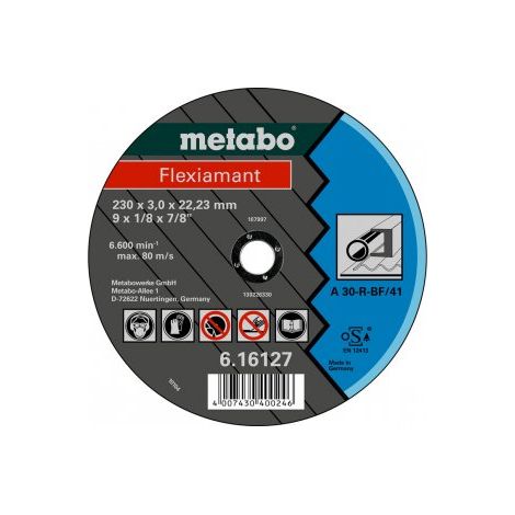 Mola abrasiva METABO Flexiamant 180 x 3,0 x 22,23 acciaio, TF 42 616300000
