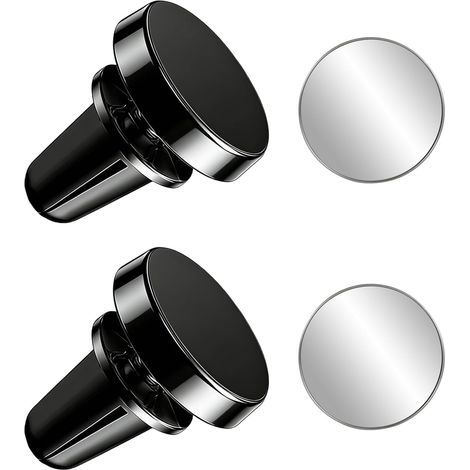 Set di 2 supporti magnetici per telefono da auto per bocchette dell'aria, supporto magnetico girevole a 360° per bocchette dell'aria, supporto magnetico universale con piastre metalliche per iPhone e (1/5)