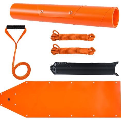 VEVOR Traineau a Cerfs, 185 x 58 cm, Traineau de Chasse Utilitaire en PE avec Cordes, Capacite de Charge 250 kg, Traction Manuelle, Tapis Transporteur pour Jardin, Peche sur Glace, Bois de chauffage (1/5)