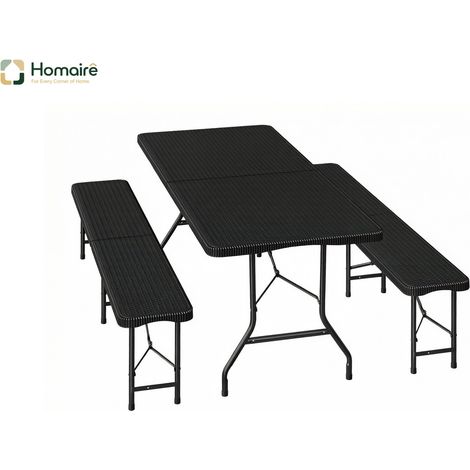GARDEN DÉCO Wasserdichter Metalltisch 180 x 70 x 74 cm schwarz HOMAIRE (1/5)