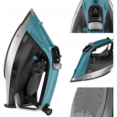 Plancha de vapor Beko SIM 5124E de 2400 W con tecnología SoftGlide