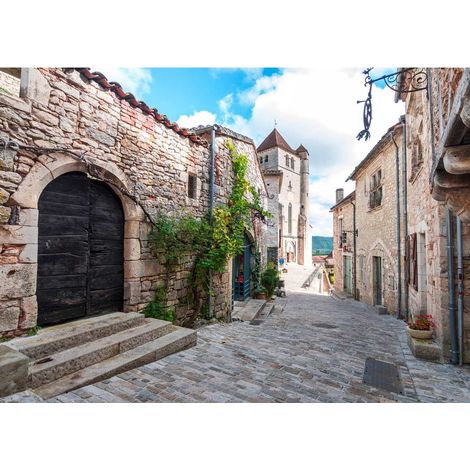 Tableau sur toile rue Saint-Cirq 100x140 cm - Impression sur Toile Murale Décorative - Image imprimée en HD sur Toile - Toile sur Châssis en Bois FSC - Fabriqué en France (1/5)