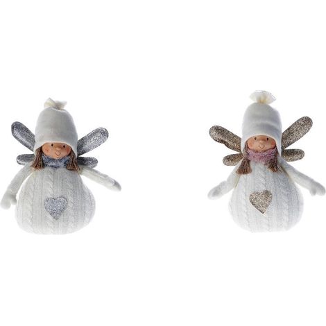 Decorazione Natalizia Angelo in Tessuto per Albero di Natale 28 cm 2 Modelli (1/2)
