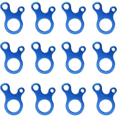 Juego de 12 tensores de tienda de campaña de aleación de aluminio ligero para camping, toldos, senderismo y escalada (azul, forma de caracol) - 12 piezas (1/5)