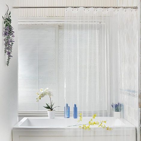 Green Mobility-Rideau de douche résistant à la moisissure, résistant à la moisissure, rideau de douche en polyester imperméable avec 12 crochets 180 x 180 cm (océan) (1/5)