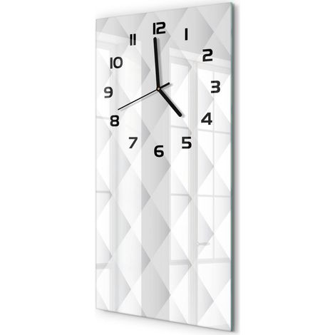 Horloge Murale Rectangulaire Verticale Originale et Élégante en Verre Arrière-plan de carrés 30x60 cm (1/5)